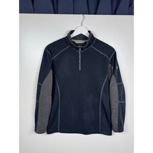 KUHL Kashmira Fleece Quarter Zip Sweater - Gray/Blue - Boys Large (14-16)